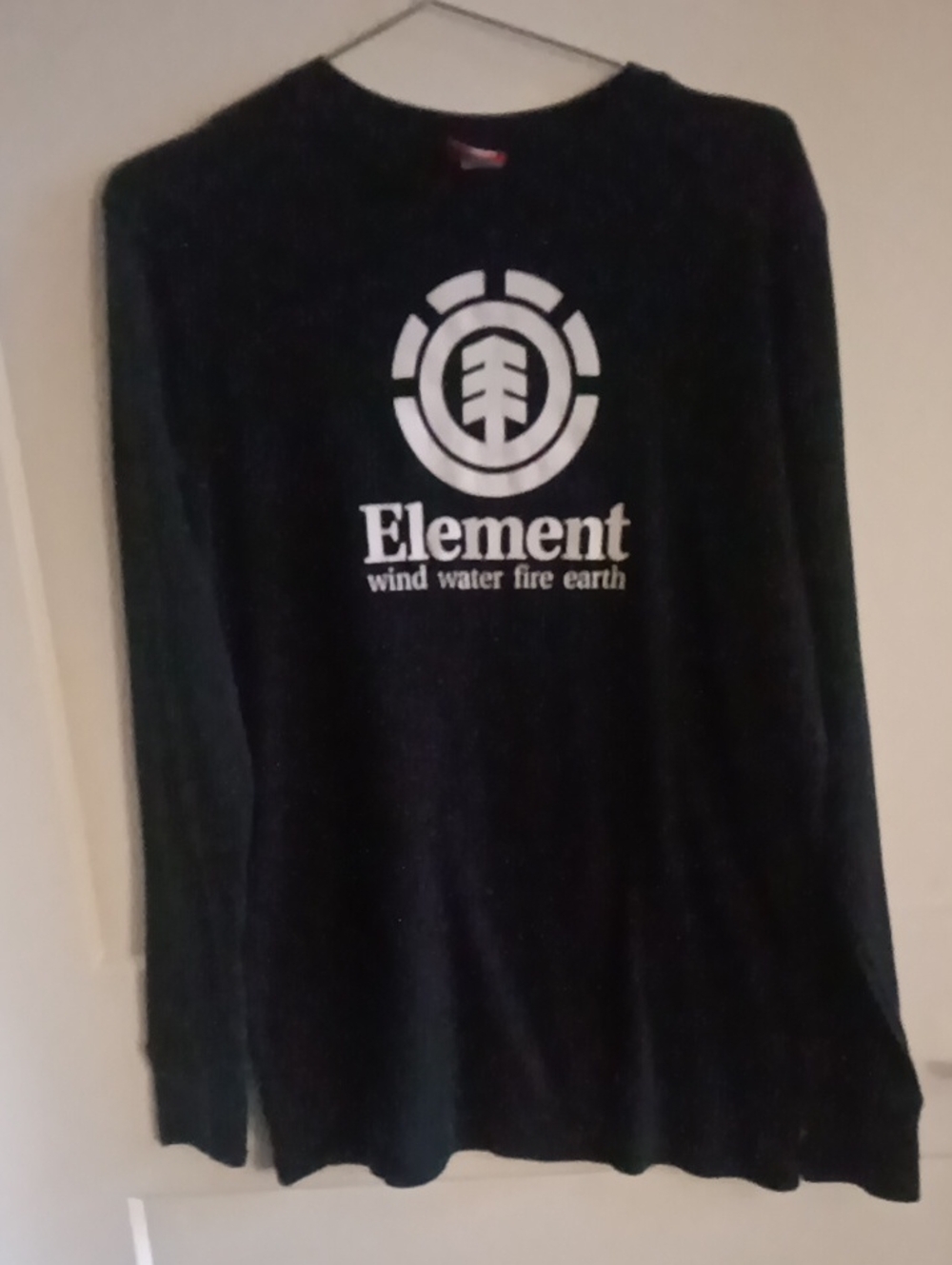 Element Black Long Sleeve Tee with White Logo